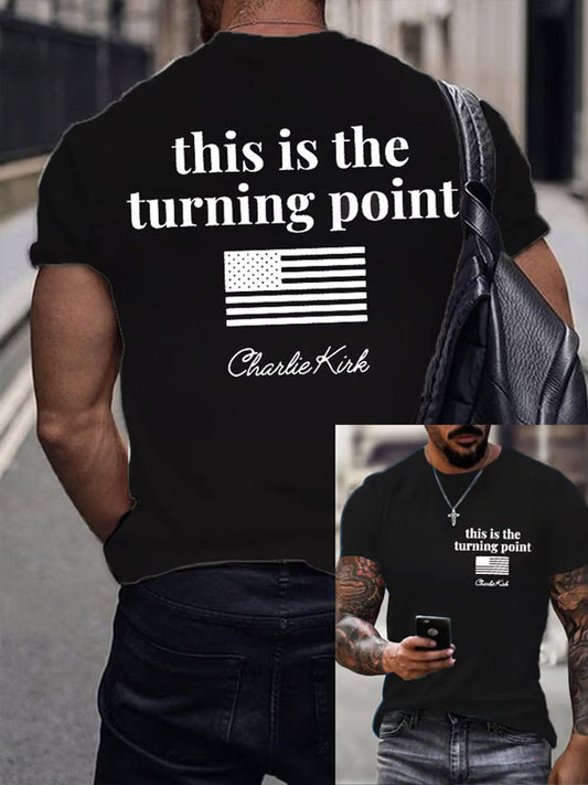 Men's Charlie Kirk Turning Point USA Trump Commemorative T-Shirt