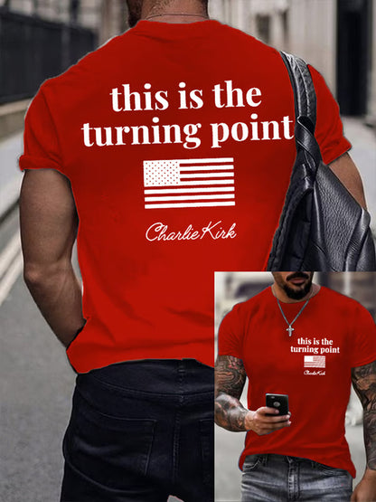Men's Charlie Kirk Turning Point USA Trump Commemorative T-Shirt