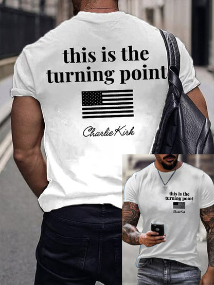 Men's Charlie Kirk Turning Point USA Trump Commemorative T-Shirt
