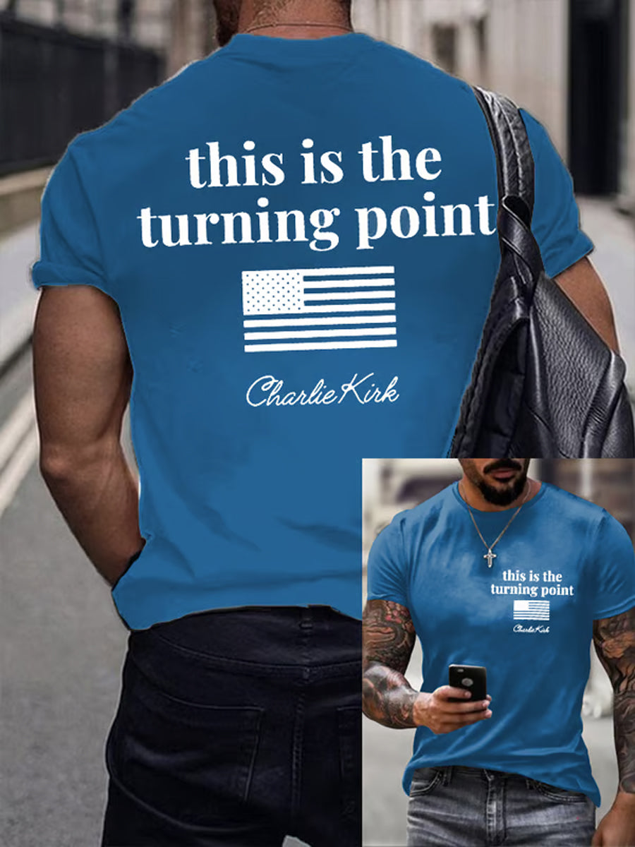 Men's Charlie Kirk Turning Point USA Trump Commemorative T-Shirt