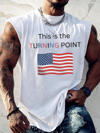 Men's This Is The Turning Point Printed T-shirt Vests