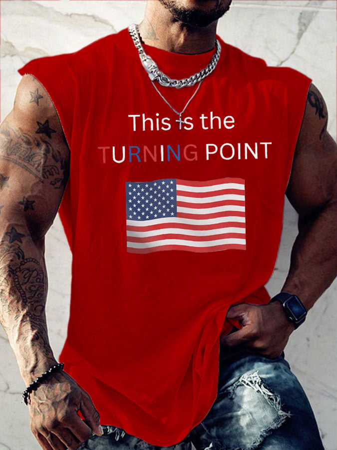Men's This Is The Turning Point Printed T-shirt Vests
