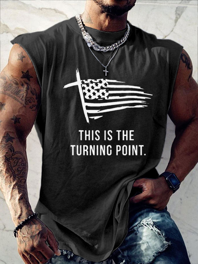 Men's This Is The Turning Point Printed T-shirt Vests