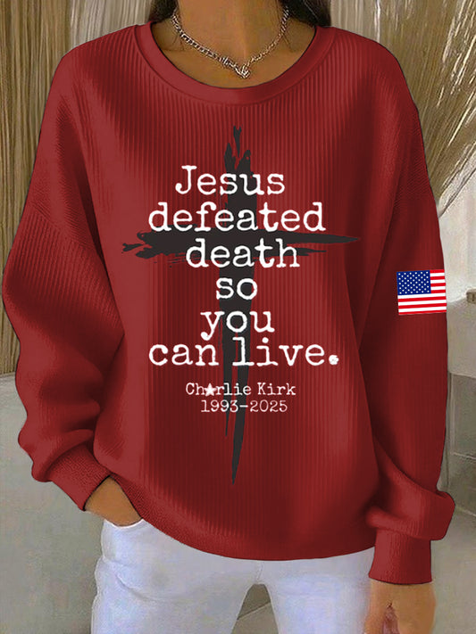 Women's Charlie Kirk Print Casual Sweatshirt