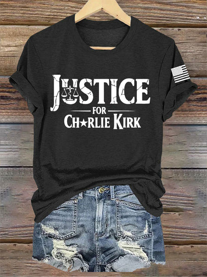 Women's Charlie Kirk Printed V-neck T-shirt
