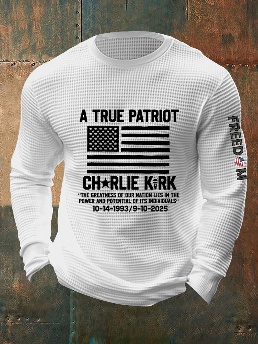Men's Freedom Is Not Free R.I.P Charlie Kirk Waffle Long Sleeve T-Shirt