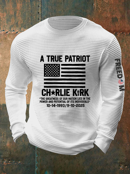 Men's Freedom Is Not Free R.I.P Charlie Kirk Waffle Long Sleeve T-Shirt