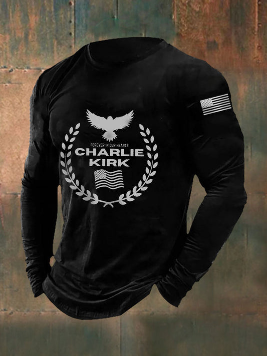 Men's Patriot Print Long Sleeve T-Shirt