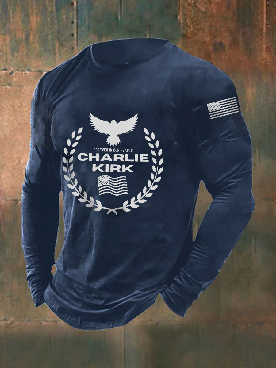 Men's Patriot Print Long Sleeve T-Shirt