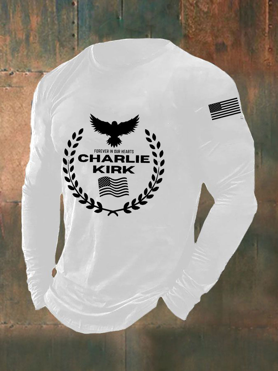 Men's Patriot Print Long Sleeve T-Shirt