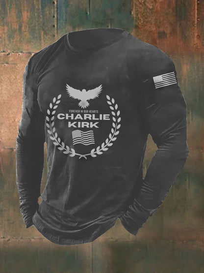 Men's Patriot Print Long Sleeve T-Shirt