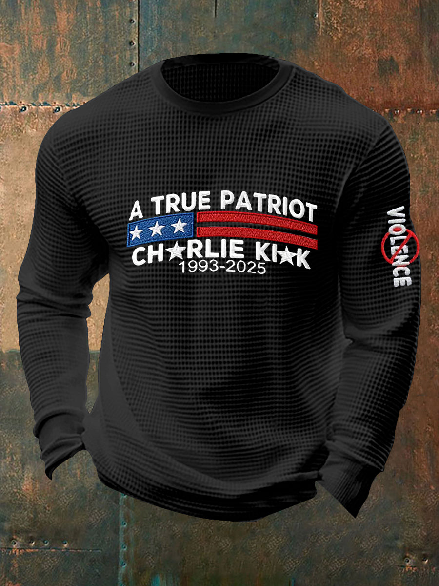 Men's Freedom Is Not Free R.I.P Charlie Kirk  Waffle Long Sleeve T-Shirt