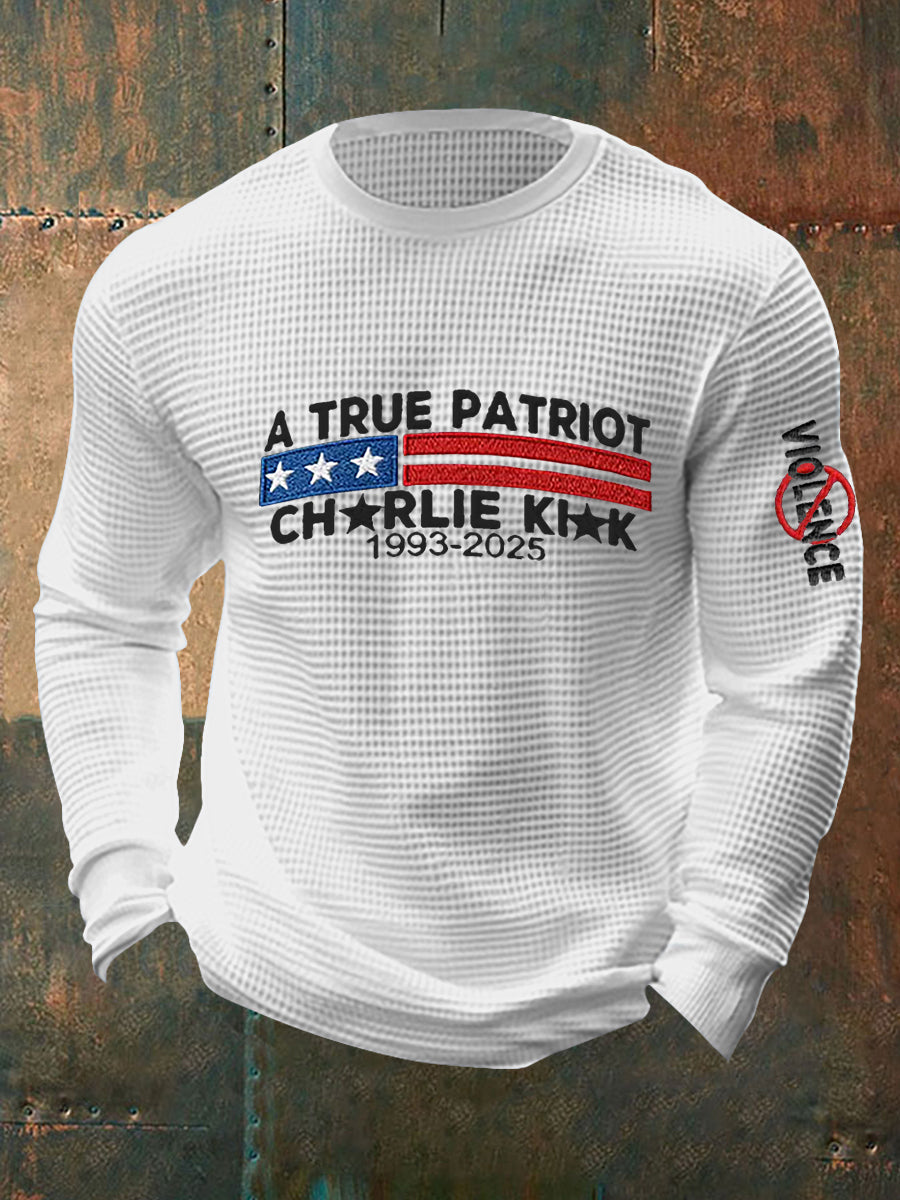 Men's Freedom Is Not Free R.I.P Charlie Kirk  Waffle Long Sleeve T-Shirt