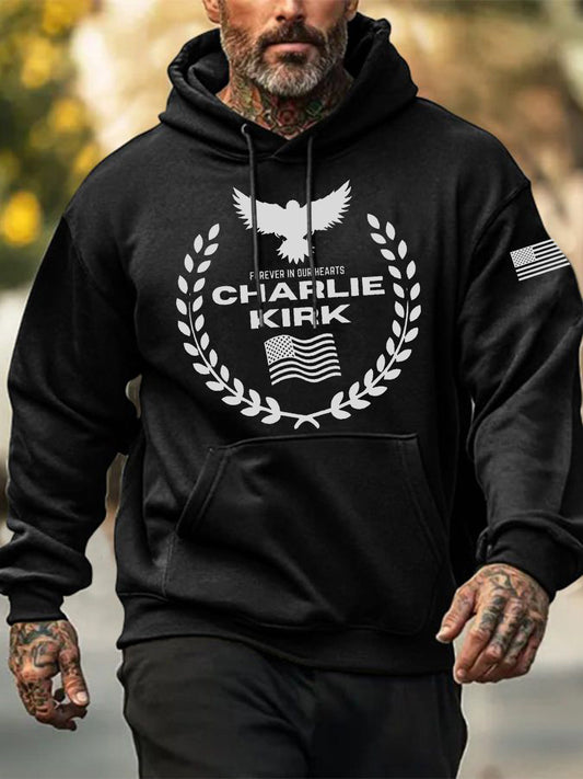 Men's patriotic print hoodie