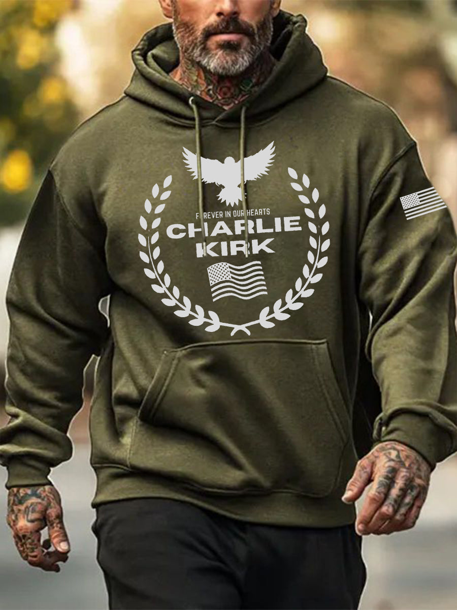 Men's patriotic print hoodie
