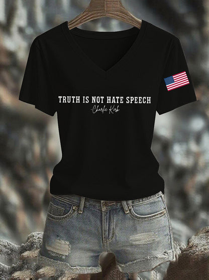 Women's Truth Is Not Hate Speech Printed T-shirt