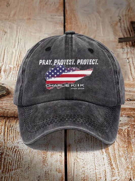 Pray Protest Protect Charlie Kirk Hat