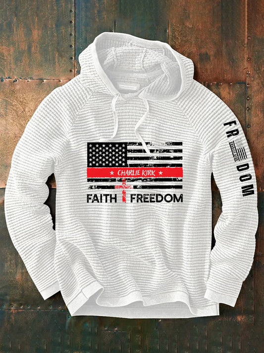 Men's Freedom Is Not Free R.I.P Charlie Kirk Printed Long-Sleeved Sweatshirt