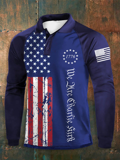 Men's We Are Charlie Print Long Sleeves Shirt