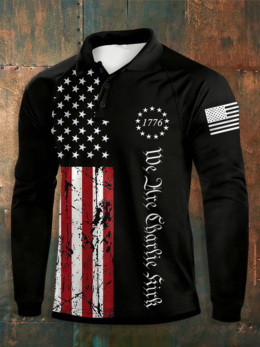 Men's We Are Charlie Print Long Sleeves Shirt