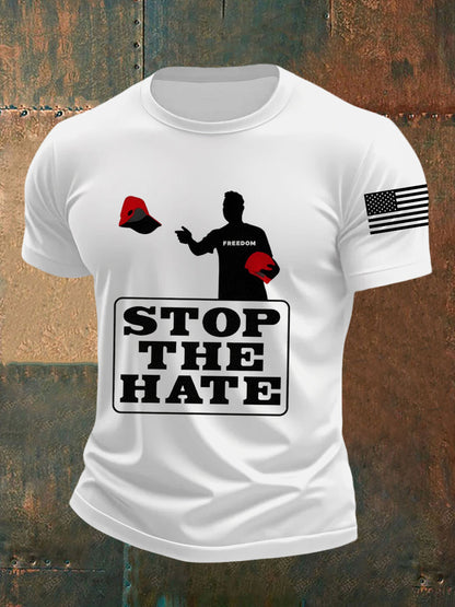 Men's Stop The Hate Print short-sleeved T-shirt