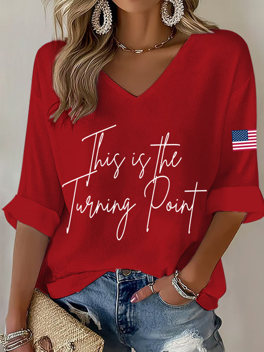 Women's This Is The Turning Point Waffle T-shirt