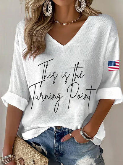 Women's This Is The Turning Point Waffle T-shirt
