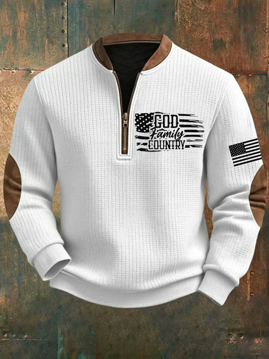 Men's God Family Country Printed Sweatshirt