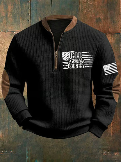 Men's God Family Country Printed Sweatshirt