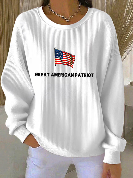 Women's Freedom Isn't Free American flag print casual sweatshirt