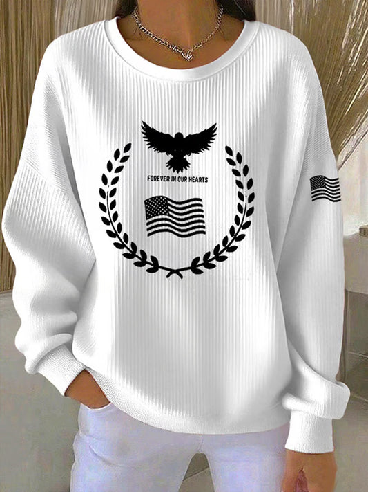Women's Freedom Isn't Free American flag print casual sweatshirt