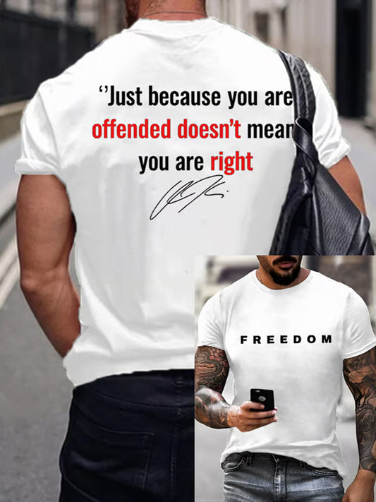 Men's Vintage Charlie Kirk American Flag Print Commemorative T-Shirt