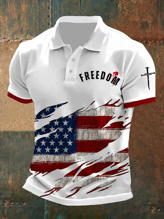 Men's Vintage 'Charlie Kirk' American Flag Print Sweatshirt
