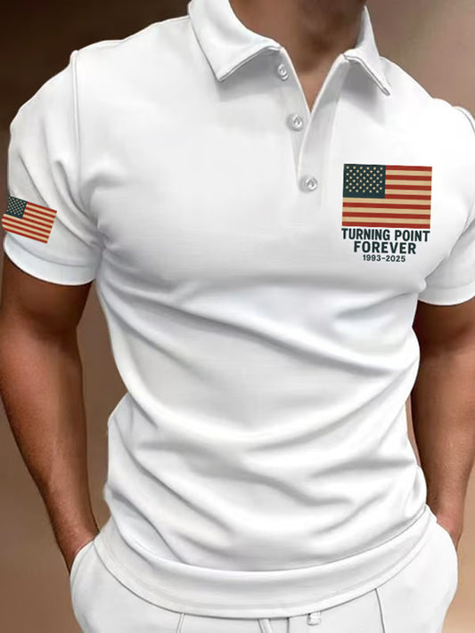 Men's Vintage Charlie Kirk American Flag Print Sweatshirt