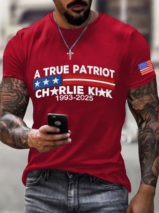 Men's Commemorative Leader A true Patriot Print T-Shirt