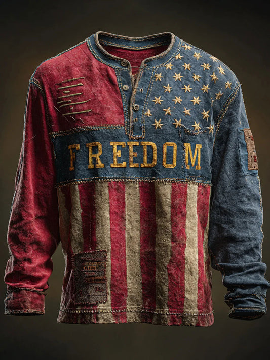 Men's Freedom Printed Casual T-shirt