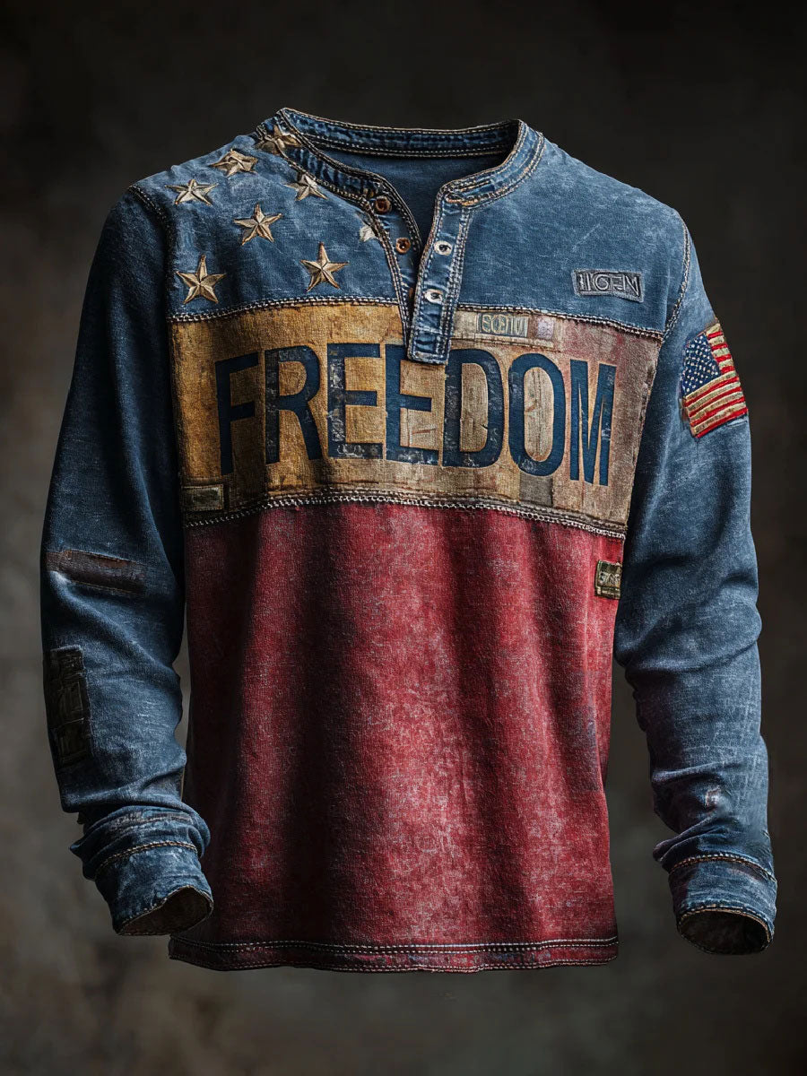 Men's Freedom Printed Casual T-shirt