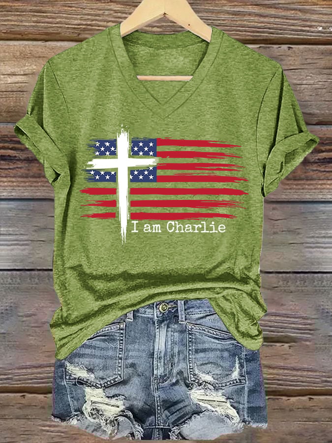 Women's I am Charlie Printed short-sleeved T-shirt