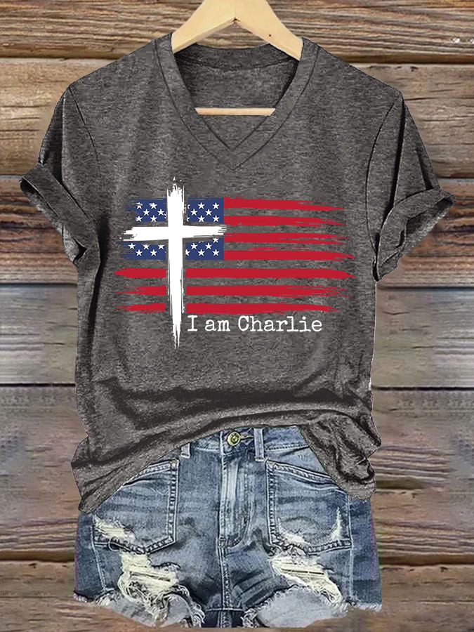 Women's I am Charlie Printed short-sleeved T-shirt