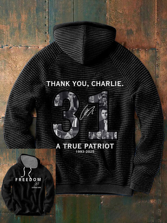 Men's Thank You Charlie 31 True Patriot Printed Hoodie