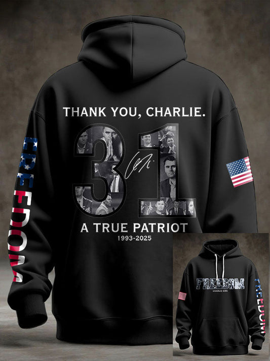 Men's Freedom USA Flag Printed Hoodie