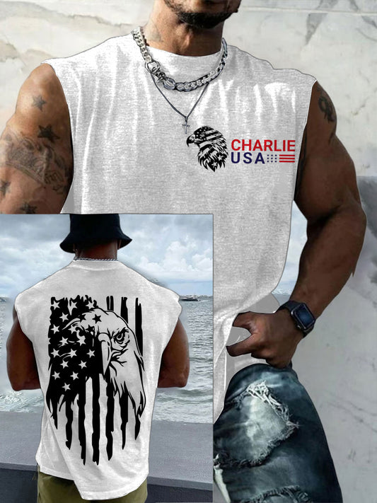 Men's Casual Charlie Kirk Printed Tank Top