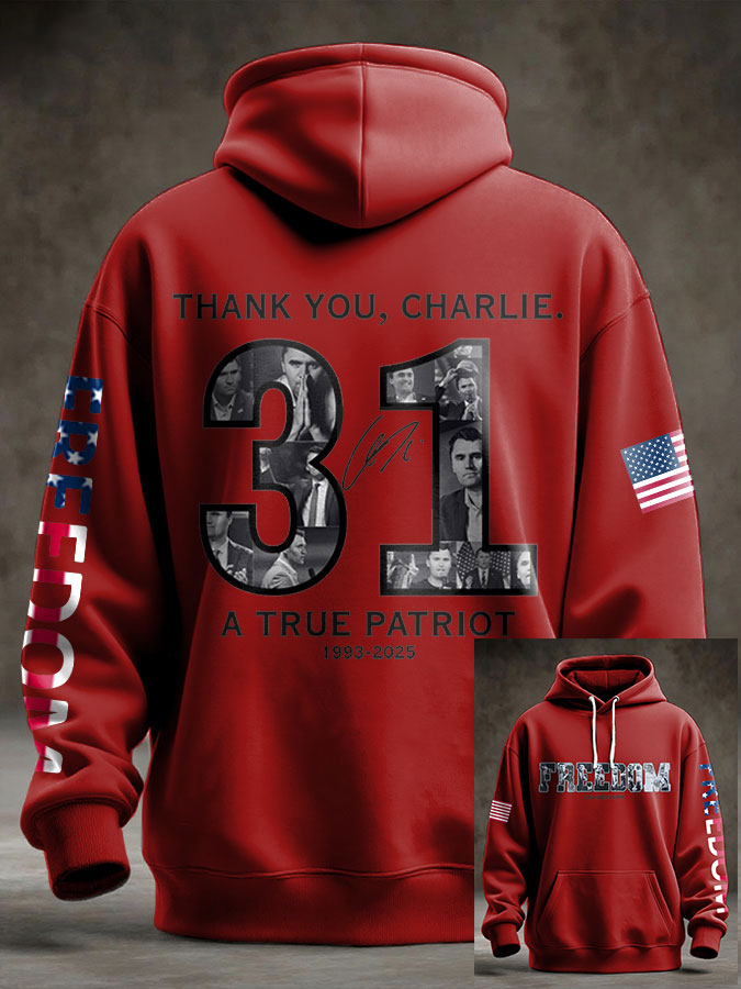 Men's Freedom USA Flag Printed Hoodie