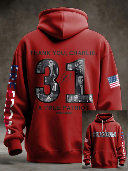 Men's Freedom USA Flag Printed Hoodie