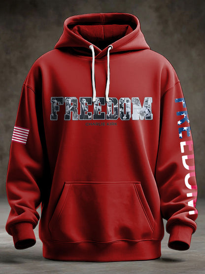 Men's Freedom USA Flag Printed Hoodie