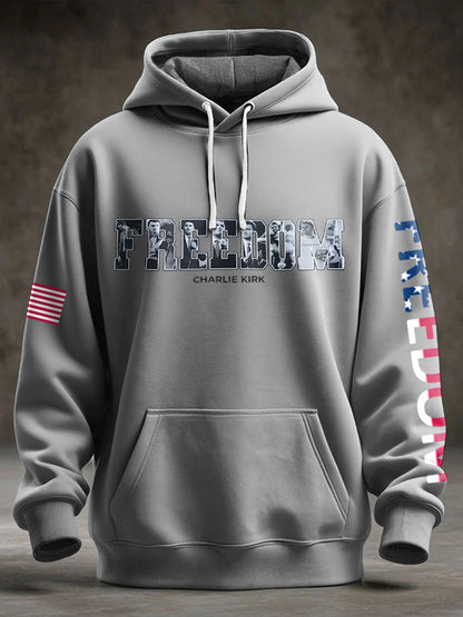 Men's Freedom USA Flag Printed Hoodie