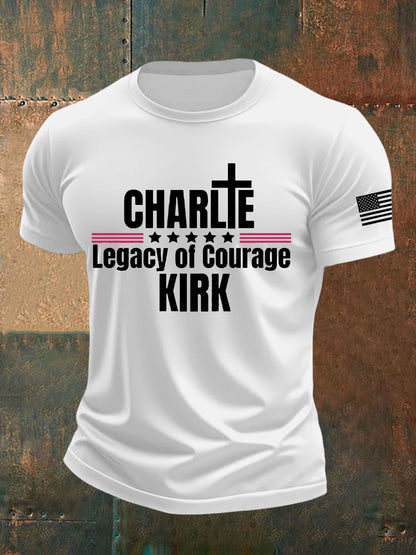 Men's Legacy Of Courage Charlie Kirk Printed T-shirt