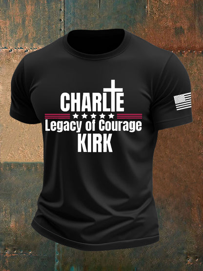 Men's Legacy Of Courage Charlie Kirk Printed T-shirt