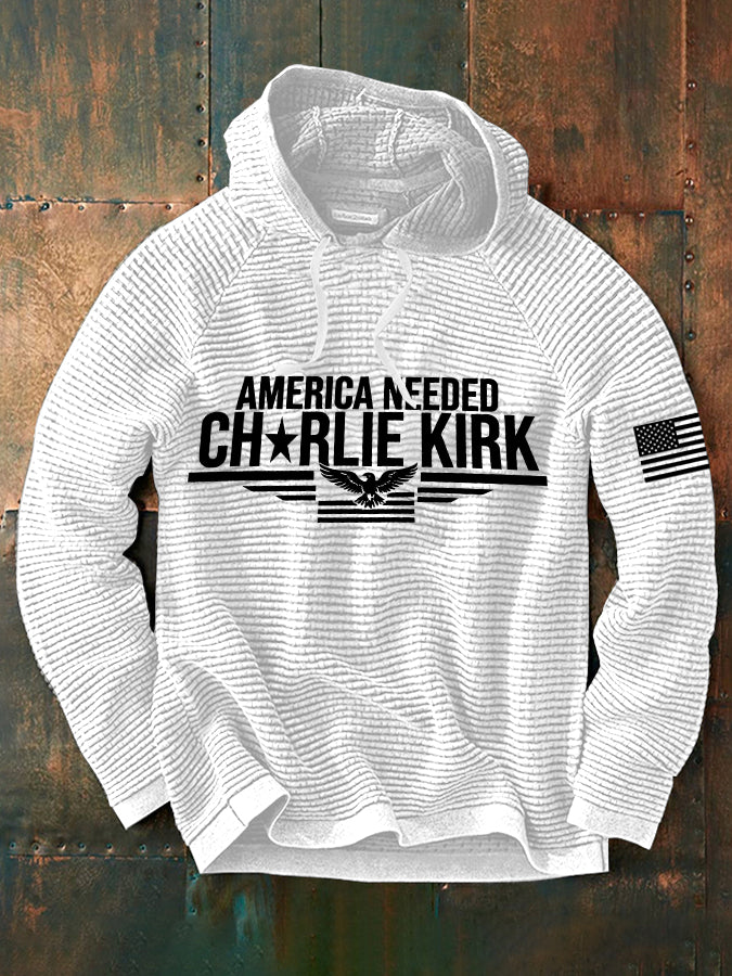 Men's America Needed Charlie Kirk Waffle Hoodie