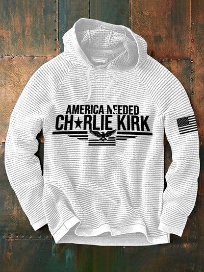 Men's America Needed Charlie Kirk Waffle Hoodie